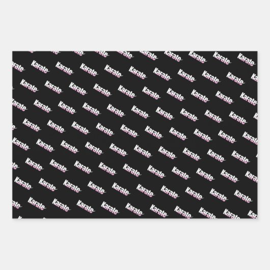Karate Martial Arts Girly Pink Inpakpapier Vel (Voorkant 3)