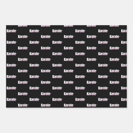 Karate Martial Arts Girly Pink Inpakpapier Vel (Voorkant 2)