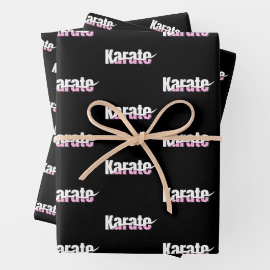 Karate Martial Arts Girly Pink Inpakpapier Vel (In situ)