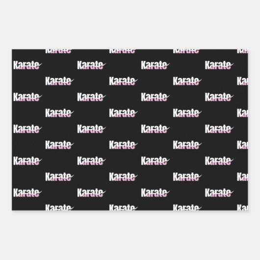 Karate Martial Arts Girly Pink Inpakpapier Vel (Voorkant)