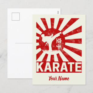Karate Martial Arts met Japans ontwerp Feestdagenkaart