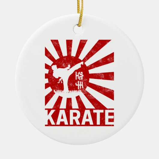 Karate Martial Arts met Japans ontwerp Keramisch Ornament (Voorkant)