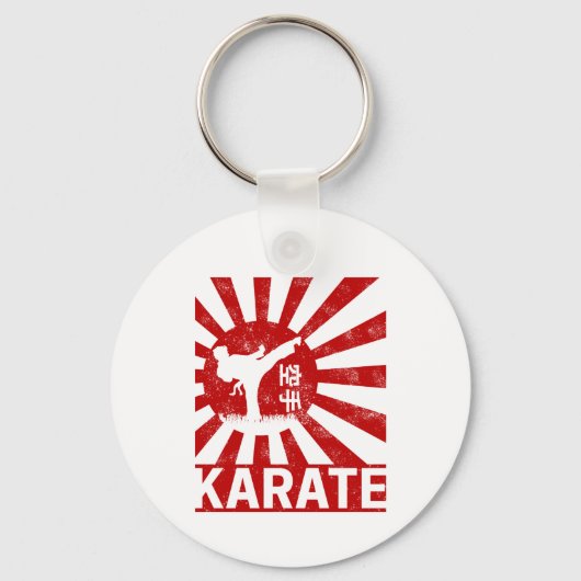 Karate Martial Arts met Japans  ontwerp Sleutelhanger (Voorkant)