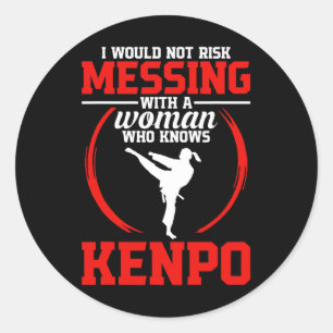 Karate Martial Arts Niet Risico Kenpo School Vecht Ronde Sticker