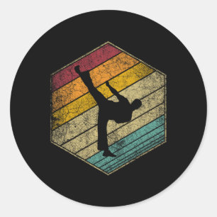 Karate Martial Arts Retro Style Vintage 70s 80s 90 Ronde Sticker