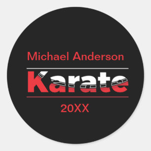 Karate Martial Arts Rood Ronde Sticker