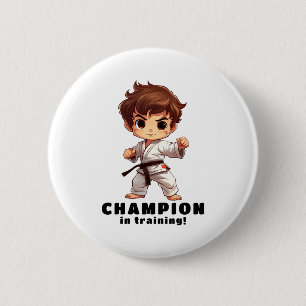 Karate Martial Arts T-shirt Ronde Button 5,7 Cm