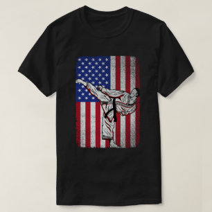 Karate Martial Arts USA Amerikaanse vlag Mannen Vr T-shirt