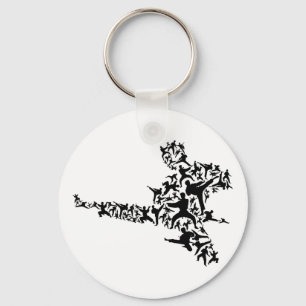 Karate Martial Arts Vliegende Trap Boksen Kickboks Sleutelhanger