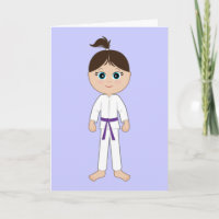 Karate meisje gefeliciteerd Paarse riem