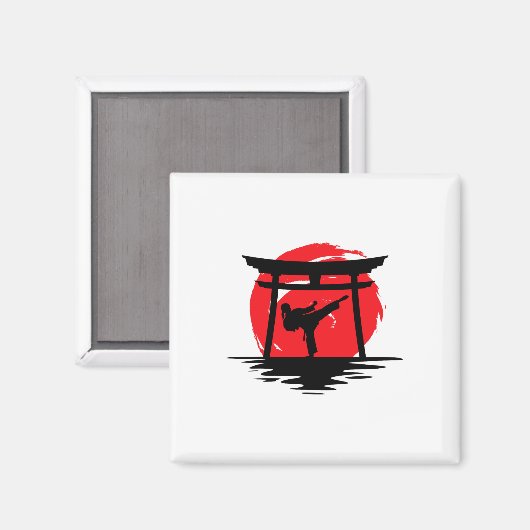 Karate meisje Japanse poort Magneet (Voorkant / Achterkant)