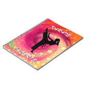Karate Meisje Kick Sterren en wervelingen Retro Notitieboek (Linkerzijde)