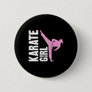 Karate Meisje Vechtkunst Meisjes Zelfverdediging S Ronde Button 5,7 Cm