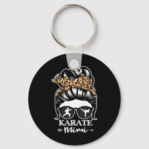Karate Mimi Messy Bun Hair Funny Karate Fighter Mi Sleutelhanger
