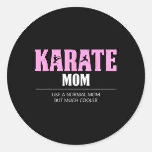 Karate Mom Funny Cooler Ronde Sticker