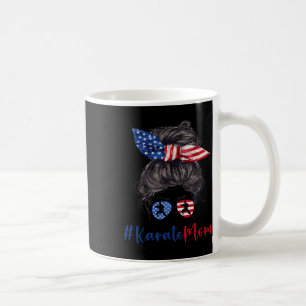 Karate Mom USA Amerikaanse Vlag Moederdag Gift 4e Koffiemok