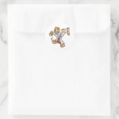 Karate-Monkey Ronde Sticker (Tas)