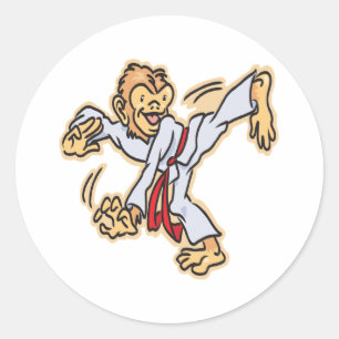 Karate-Monkey Ronde Sticker