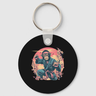 Karate Monkey Sakura Jiu-jitsu Mma Vechtkunst Ki Sleutelhanger