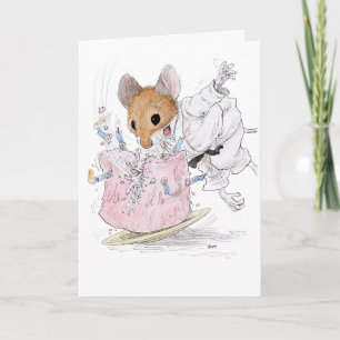 Karate Mouse Birthday Card Kaart