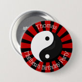 Karate Name Button Boy Birthday Party of Event (Voorkant /achterkant)