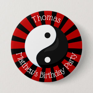 Karate Name Button Boy Birthday Party of Event