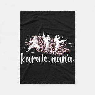Karate Nana Leopard Karate Nana Grandma Fleece Deken