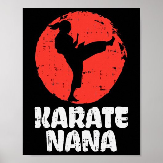 Karate Nana Ponytail Kick Japanese Martial Arts Gr Poster (Voorkant)