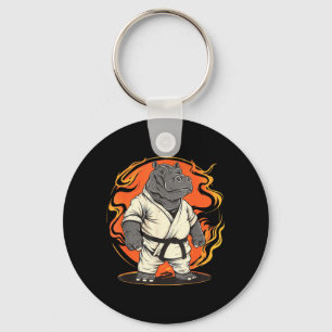 Karate Nijlpaard Motief Taekwondo Jiu-Jitsu MMA Sleutelhanger