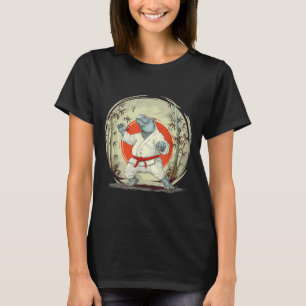 Karate Nijlpaard Motief Taekwondo Jiu-Jitsu MMA T-shirt