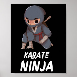 Karate Ninja Boy Funny Martial Arts Sport Poster