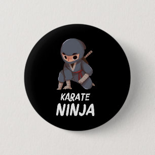Karate Ninja Boy Funny Martial Arts Sport Ronde Button 5,7 Cm