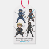 Karate Ninja Boy's Verjaardag Bash Bedankt Cadeaulabel (Achterkant)