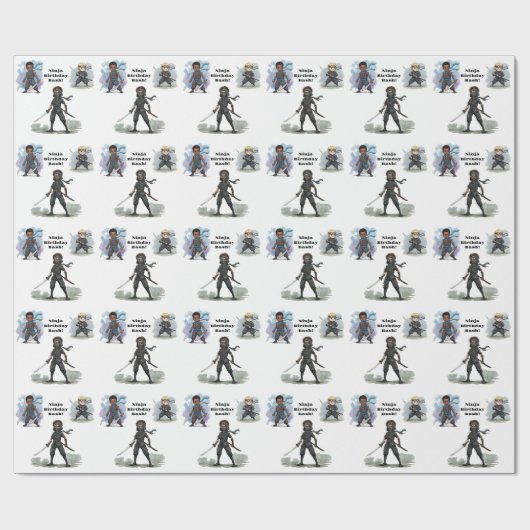 Karate Ninja Boy's Verjaardag Bash Cadeaupapier (Vlak)