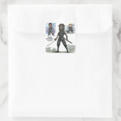 Karate Ninja Boy's Verjaardag Bash Vierkante Sticker (Tas)