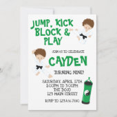 Karate Ninja Groene Verjaardag Kaart (Voorkant)