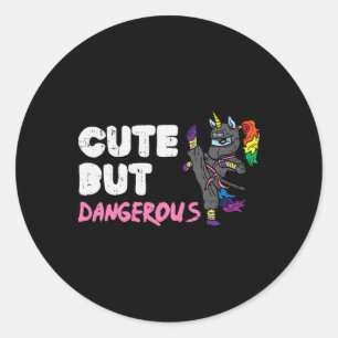 Karate Ninja Unicorn Schattige Dangerous Martial A Ronde Sticker