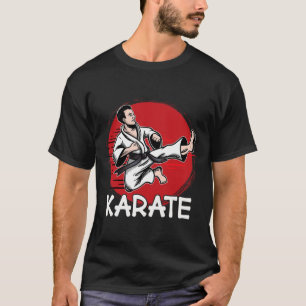 Karate-ontwerp man die sprongtrap doet voor Karate T-shirt