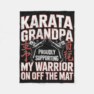 Karate Opa Ondersteunt Mijn Krijger Karate Opa Fleece Deken
