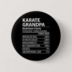 Karate Opa Voedingsfeiten Grappig Karate Opa Ronde Button 5,7 Cm