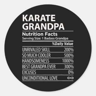 Karate Opa Voedingsfeiten Grappig Karate Opa Ronde Sticker