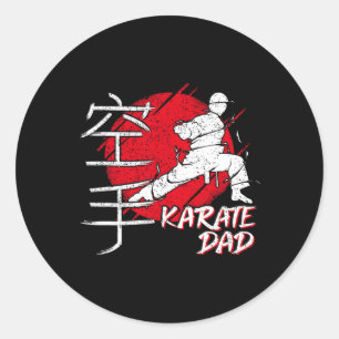 Karate Papa Japanse Zon Lettertype Karate Dojo Mar Ronde Sticker