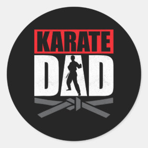 Karate Papa Karateka Zelfverdediging Vechter Ronde Sticker