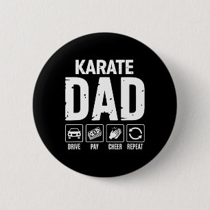 Karate Papa Rijdt Betaalt Cheer Papa Van Een Karat Ronde Button 5,7 Cm