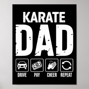 Karate Papa Rijdt Betalen Aanmoedigen Papa Van Een Poster