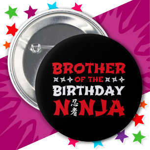 Karate Party Kinder Broer van de Verjaardag Ninja Ronde Button 5,7 Cm