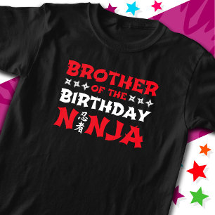 Karate Party Kinder Broer van de Verjaardag Ninja T-shirt