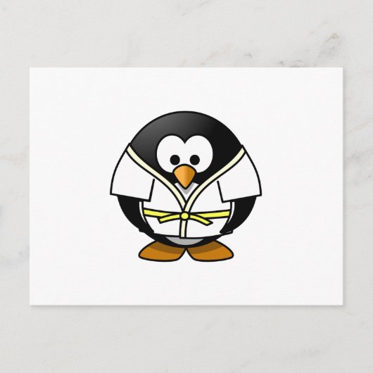 Karate Penguin Briefkaart (Voorkant)