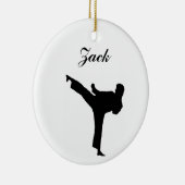 Karate Persoonlijke kerstversiering Keramisch Ornament (Rechts)