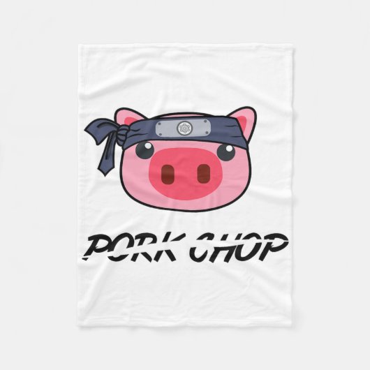 Karate Pig Pork Chop Funny Gift Fleece Deken (Voorkant)